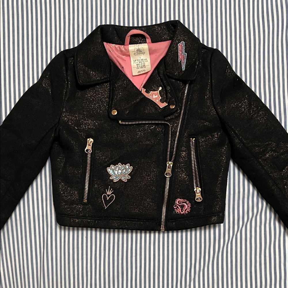 Disney Jacket Girls princess MOTO Black/Shimmer Size 3